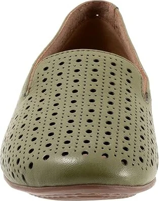 SoftWalk Shelby Perf Women's Flat Shoes Dark Olive : 7 W (D), Leather - Image 5