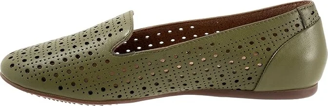 SoftWalk Shelby Perf Women's Flat Shoes Dark Olive : 7 W (D), Leather - Image 6