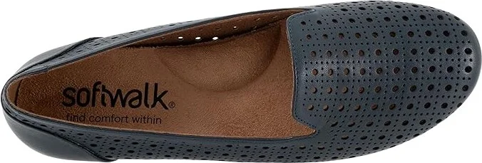 SoftWalk Shelby Perf Women's Flat Shoes Navy : 11 M (B), Leather - Image 2