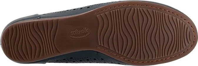 SoftWalk Shelby Perf Women's Flat Shoes Navy : 11 M (B), Leather - Image 3