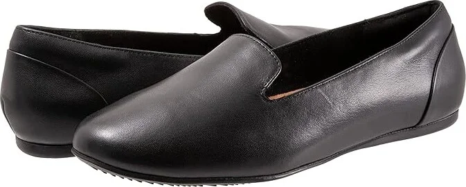 SoftWalk Shelby Women's Flat Shoes Black : 7.5 N (AA), Leather