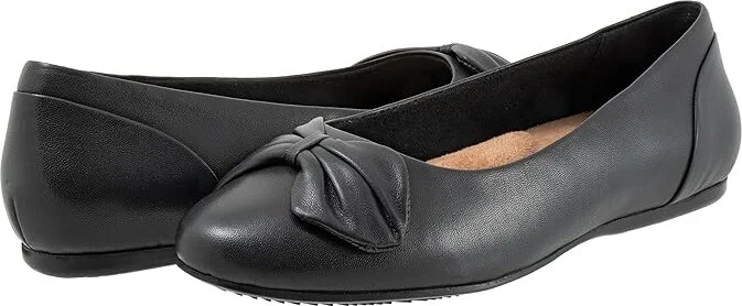 SoftWalk Sofia Women's Flat Shoes Black : 6.5 N (AA), Leather