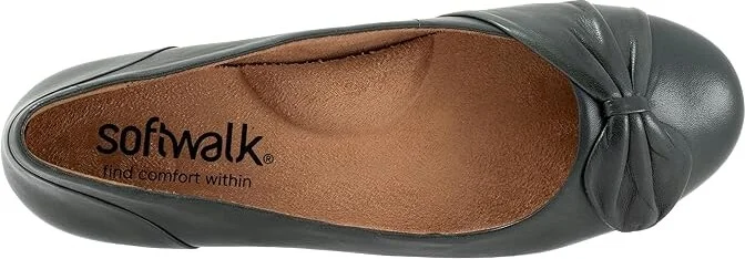 SoftWalk Sofia Women's Flat Shoes Dark Green : 8.5 N (AA), Leather - Image 2