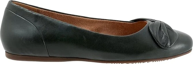 SoftWalk Sofia Women's Flat Shoes Dark Green : 8.5 N (AA), Leather - Image 3