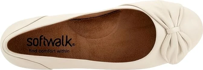 SoftWalk Sofia Women's Flat Shoes Ivory : 11 N (AA), Leather - Image 2