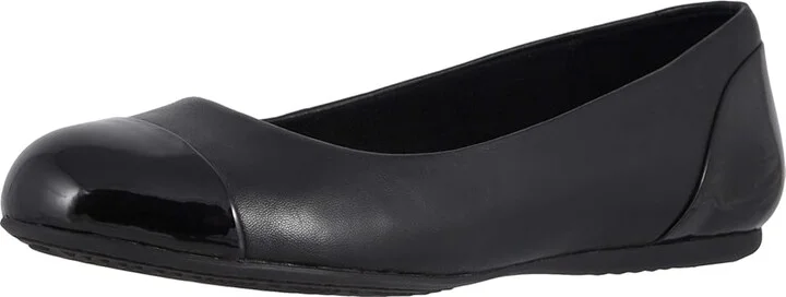 SoftWalk Sonoma Cap Toe Women's Flat Shoes Black Soft Napa/Patent : 7 N (AA), Leather - Image 2