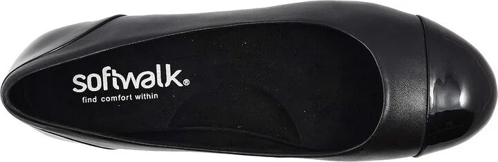 SoftWalk Sonoma Cap Toe Women's Flat Shoes Black Soft Napa/Patent : 7 N (AA), Leather - Image 3