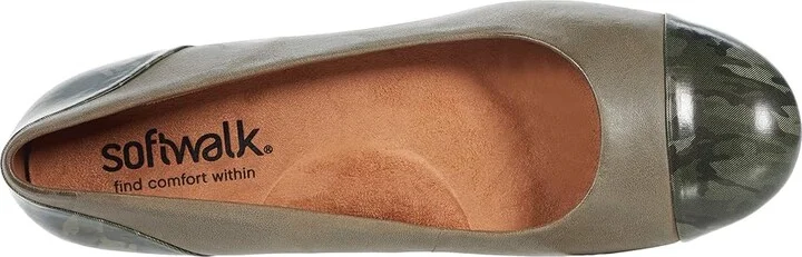 SoftWalk Sonoma Cap Toe Women's Flat Shoes Green Leather : 10 N (AA) - Image 2