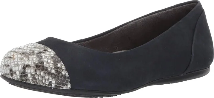 SoftWalk Sonoma Cap Toe Women's Flat Shoes Navy : 10 N (AA), Leather - Image 2