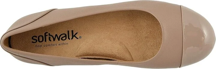 SoftWalk Sonoma Cap Toe Women's Flat Shoes Taupe : 7 N (AA), Leather - Image 3