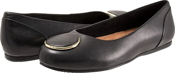 SoftWalk Sonoma Halo Women's Flat Shoes Black : 6.5 WW (EE), Microfiber