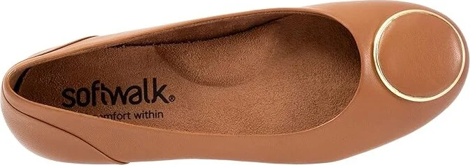 SoftWalk Sonoma Halo Women's Flat Shoes Tan : 9 M (B), Microfiber - Image 2