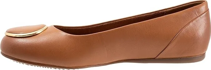 SoftWalk Sonoma Halo Women's Flat Shoes Tan : 9 M (B), Microfiber - Image 6