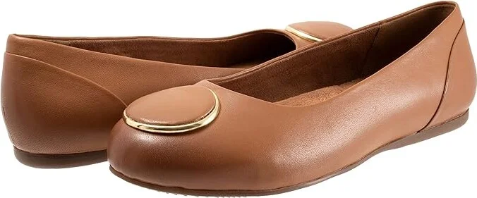 SoftWalk Sonoma Halo Women's Flat Shoes Tan : 9 M (B), Microfiber