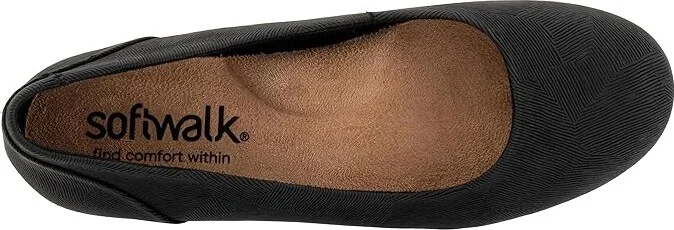 SoftWalk Sonoma Women's Shoes Black Embossed : 7.5 N (AA), Leather/Microfiber/Rubber - Image 2