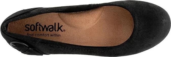 SoftWalk Sydney Women's Flat Shoes Black Suede : 5.5 M (B), Leather/Polyester/Rubber - Image 2
