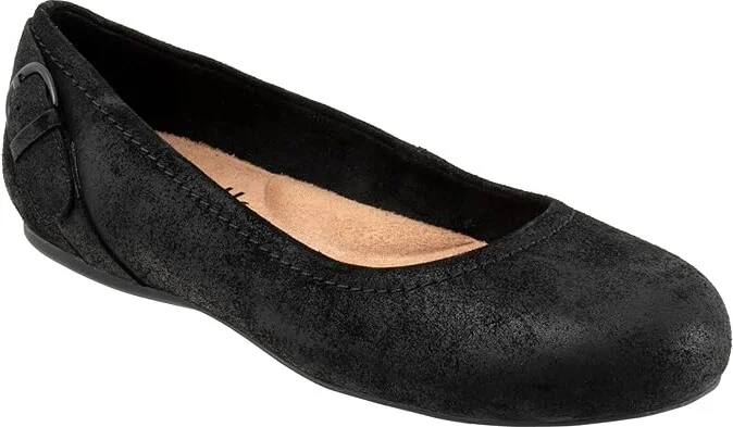 SoftWalk Sydney Women's Flat Shoes Black Suede : 5.5 M (B), Leather/Polyester/Rubber - Image 5