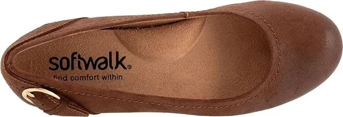 SoftWalk Sydney Women's Flat Shoes Brown Suede : 7.5 W (D), Leather/Polyester/Rubber - Image 2