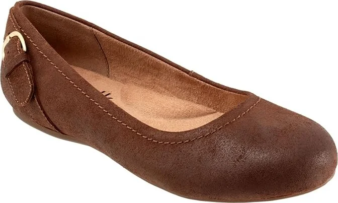 SoftWalk Sydney Women's Flat Shoes Brown Suede : 7.5 W (D), Leather/Polyester/Rubber - Image 5