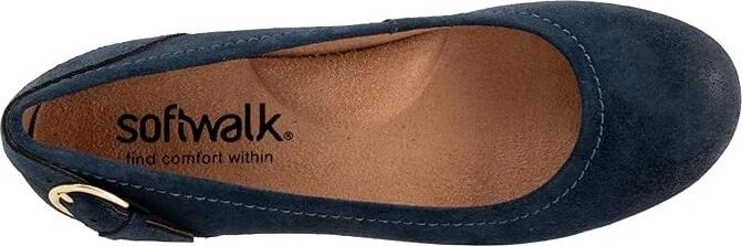SoftWalk Sydney Women's Flat Shoes Navy Suede : 9.5 N (A), Leather/Polyester/Rubber - Image 2