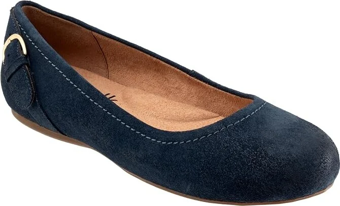 SoftWalk Sydney Women's Flat Shoes Navy Suede : 9.5 N (A), Leather/Polyester/Rubber - Image 5