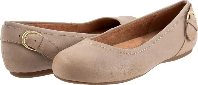 SoftWalk Sydney Women's Flat Shoes Taupe Suede : 11 N (A), Leather/Polyester/Rubber
