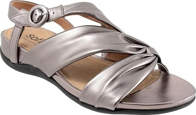 SoftWalk Tieli Women's Shoes Pewter Metallic : 7.5 W (D)