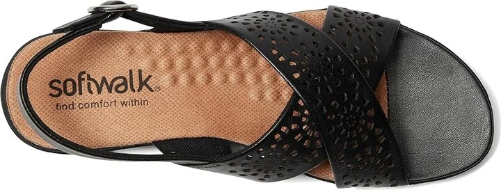 SoftWalk Tillman Sling Perf Women's Sandals Black : 8.5 M (B), Leather/Rubber - Image 2