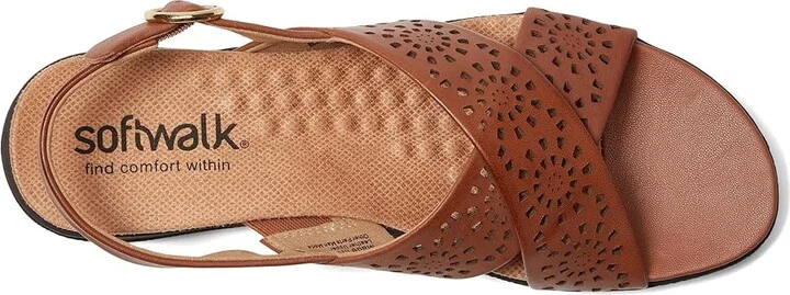 SoftWalk Tillman Sling Perf Women's Sandals Luggage : 12 M (B), Leather/Rubber - Image 2