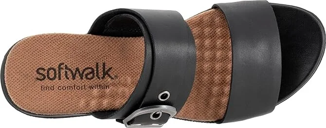 SoftWalk Toki Women's Sandals Black : 8 WW (EE), Leather - Image 2