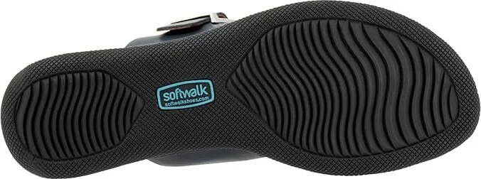 SoftWalk Toki Women's Sandals Navy : 7.5 WW (EE), Leather - Image 3