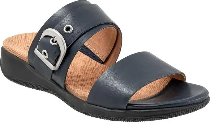 SoftWalk Toki Women's Sandals Navy : 7.5 WW (EE), Leather - Image 5