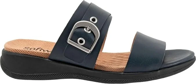 SoftWalk Toki Women's Sandals Navy : 7.5 WW (EE), Leather - Image 6