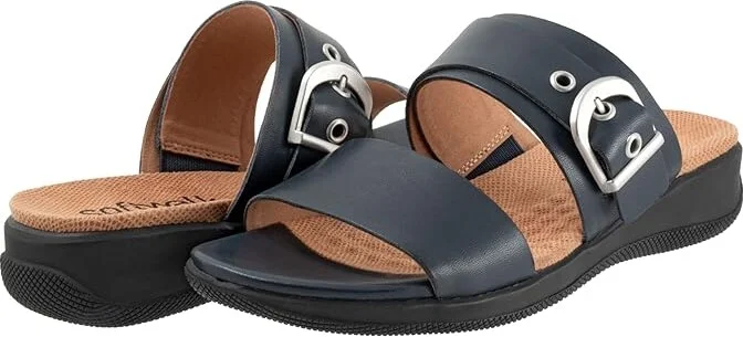 SoftWalk Toki Women's Sandals Navy : 7.5 WW (EE), Leather