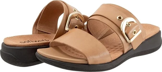 SoftWalk Toki Women's Sandals Tan : 10.5 W (D), Leather