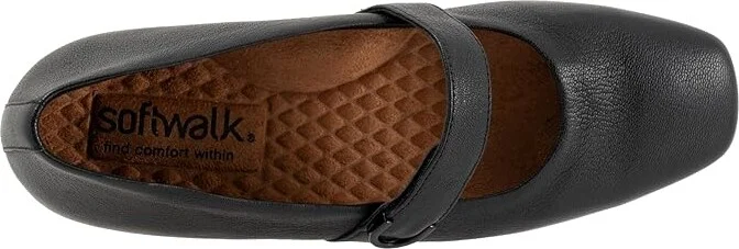 SoftWalk Valdivia Women's Flat Shoes Black : 12 M (B), Leather/Polyester/Rubber - Image 2