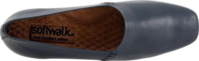 SoftWalk Vale Women's Flat Shoes Navy : 9.5 W (D), Leather - Image 2