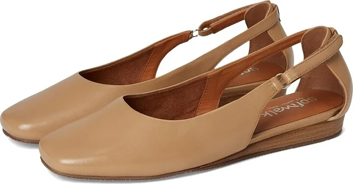 SoftWalk Venice Women's Flat Shoes Beige : 8 M (B), Leather