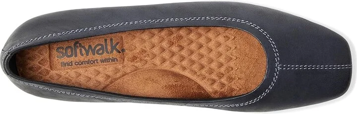SoftWalk Vera Cruz Women's Flat Shoes Black Pearl : 8.5 N (A), Leather - Image 2