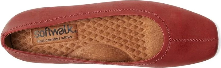 SoftWalk Vera Cruz Women's Flat Shoes Dark Red Pearl : 6.5 W (D), Leather - Image 2