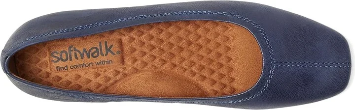 SoftWalk Vera Cruz Women's Flat Shoes Navy Pearl : 8.5 N (A), Leather - Image 2
