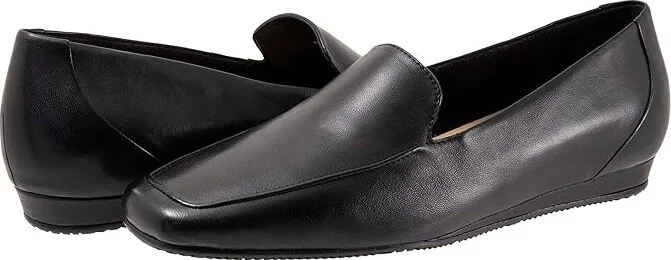 SoftWalk Vista Women's Flat Shoes Black : 8.5 M (B), Nubuck
