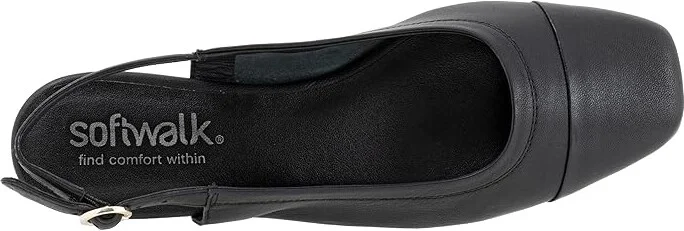 SoftWalk Vittoria Women's Flat Shoes Black : 10.5 WW (EE), Leather - Image 2