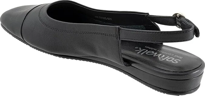 SoftWalk Vittoria Women's Flat Shoes Black : 10.5 WW (EE), Leather - Image 4