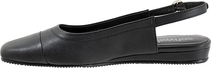 SoftWalk Vittoria Women's Flat Shoes Black : 10.5 WW (EE), Leather - Image 6