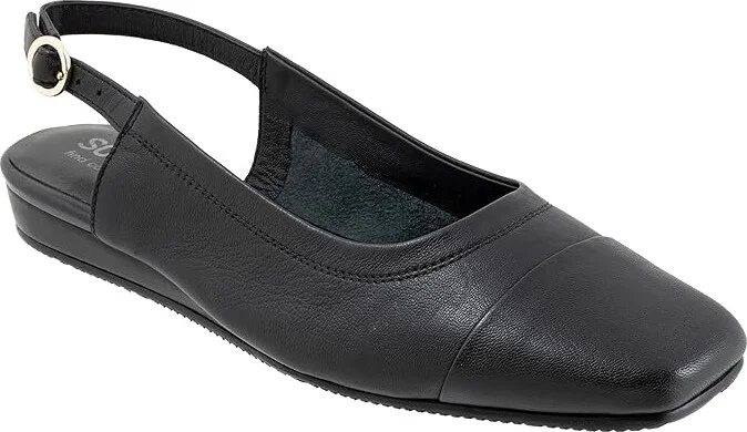 SoftWalk Vittoria Women's Flat Shoes Black : 10.5 WW (EE), Leather