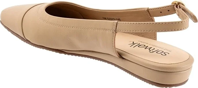 SoftWalk Vittoria Women's Flat Shoes Nude : 8 N (AA), Leather - Image 7