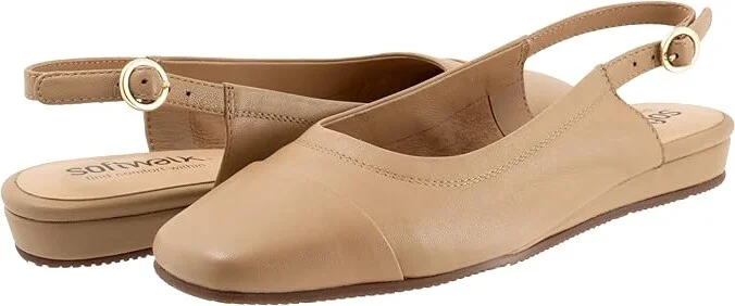 SoftWalk Vittoria Women's Flat Shoes Nude : 8 N (AA), Leather