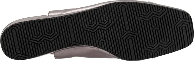 SoftWalk Vittoria Women's Flat Shoes Pewter Metal : 6.5 WW (EE), Leather - Image 3