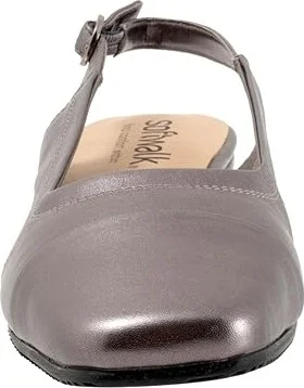 SoftWalk Vittoria Women's Flat Shoes Pewter Metal : 6.5 WW (EE), Leather - Image 4